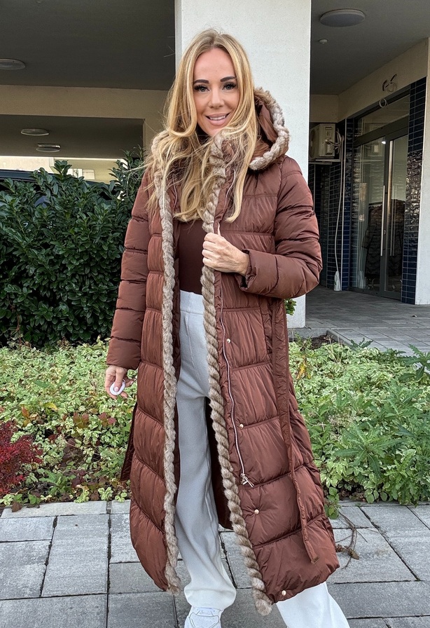Isabell Maxi kabát rozsda – Innova Fashion